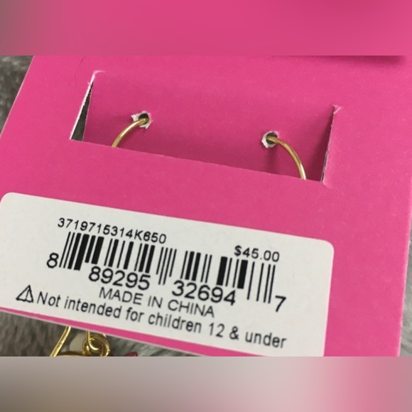 Betsy Johnson Opulent Pink SugarSkull & Flower Drop Earrings Halloween Party - Picture 5 of 5